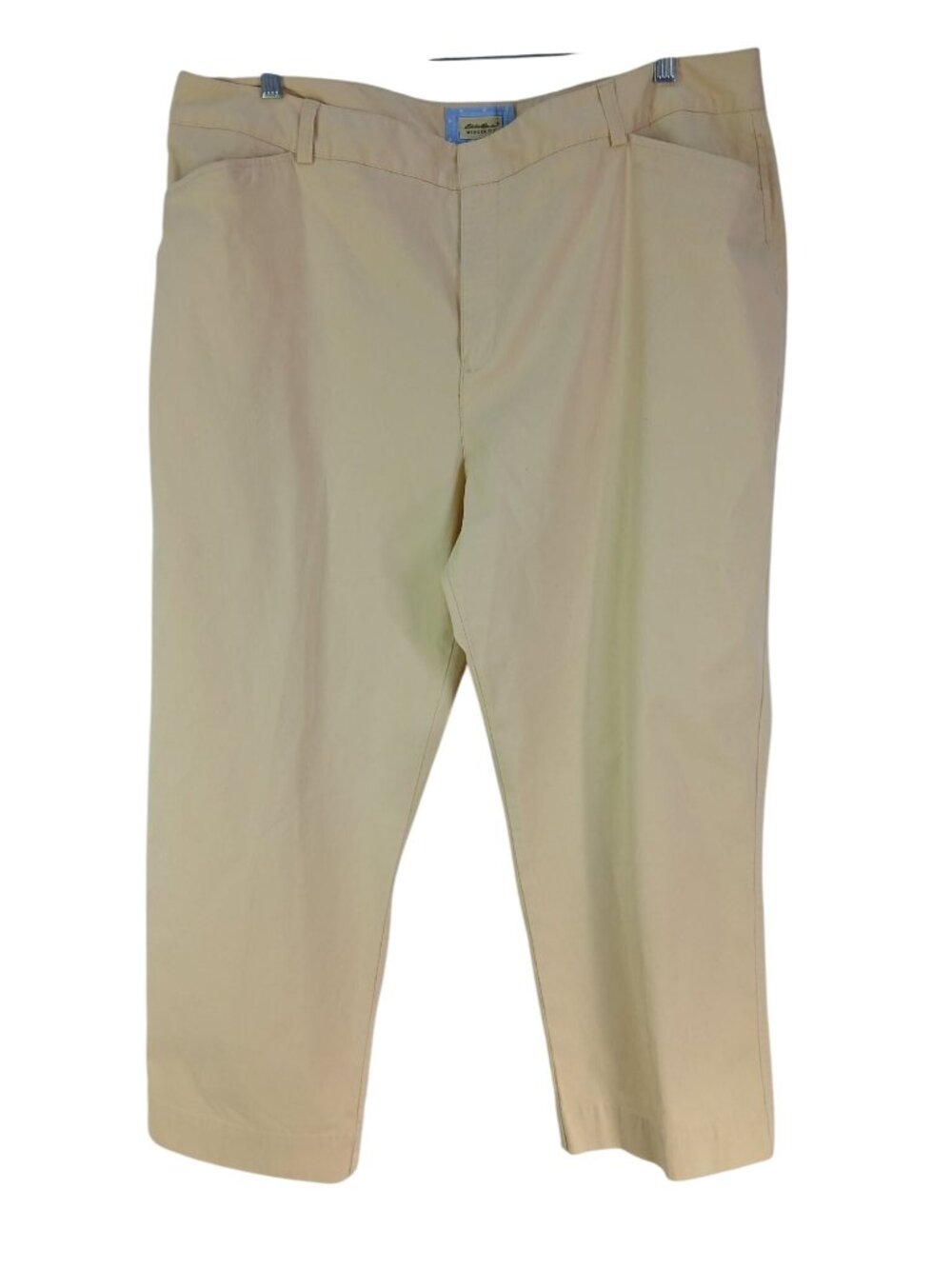 Eddie Bauer Womens Mercer Fit Yellow Capri Pants Size 20 Cotton Spandex Blend